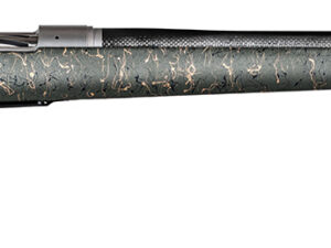 Christensen Arms 8010601500 Ridgeline  6.5 PRC 3+1 24" Carbon Fiber/Threaded Barrel, Natural Stainless, Green with Black/Tan Webbing Stock