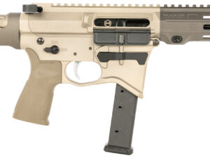 Maxim Defense MXM48173 CPS MD9 9mm Luger Caliber with 5.50" Barrel, Arid Brown Anodized Metal Finish, Black Maxim CQB Brace & Polymer Grip Right Hand