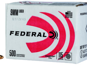 Federal C9115A500 Champion Training 9mmLuger 115gr Full Metal Jacket 500rds *Bulk Package