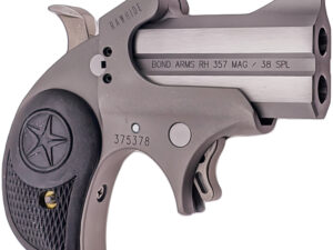 Bond Arms BARHR Rawhide  38 Special/357 Mag 2.50" 2rd, Stainless, Black Rubber Grips