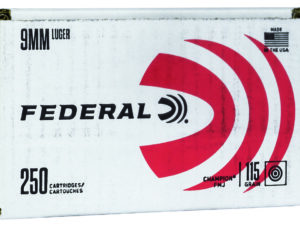 Federal C9115A250 Champion Training 9mmLuger 115gr Full Metal Jacket 250 Per Box/4 Case