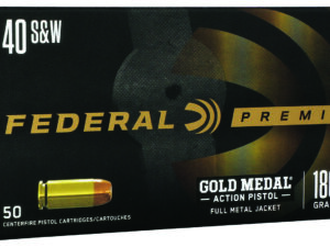 Federal GM40AP1 Gold Medal Centerfire Pistol 40S&W 180gr Full Metal Jacket 50 Per Box/10 Case