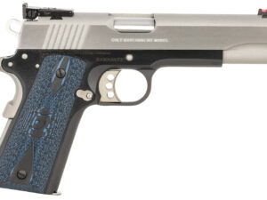 Colt Mfg O5970GCLTT Gold Cup Lite 45 ACP 8+1 5" Stainless National Match Barrel, Brushed Stainless Serrated Slide, Black/Stainless Stainless Steel Frame w/Beavertail, Blue Scalloped Checkered G10 Grip