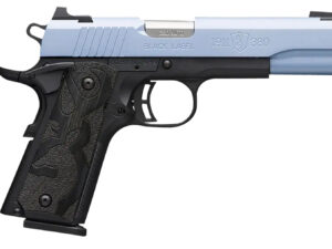Browning 051989492 1911-380 Black Label Full Size Frame 380 ACP 8+1, 4.25" Matte Stainless Steel Barrel, Polar Blue Cerakote Serrated Aluminum Slide, Matte Black Polymer Frame w/Beavertail