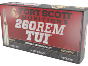 Fort Scott Munitions 260130SCV2 Tumble Upon Impact (TUI)  260Rem 130gr Solid Copper Spun 20 Per Box/25 Case