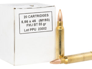 PPU PPRM556B Metric Rifle  5.56x45mmNATO 55gr Full Metal Jacket Boat Tail 1000 Per Box/1 Case