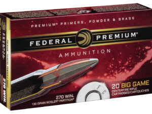 Federal P270P Premium  270Win 130gr Nosler Partition 20 Per Box/10 Case
