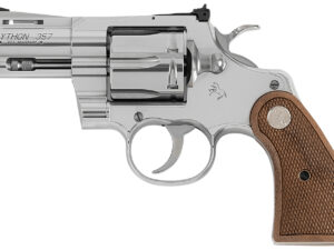 Colt Mfg PYTHONSP2WCTS Python  357 Mag/38 Special 6 Shot 2.50" Stainless Recessed Target/Vent Rib Barrel, Stainless Cylinder & Frame, Walnut w/Colt Medallion Grip