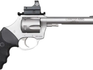Charter Arms 79965 Mastiff Target Large Frame 9mm Luger 5rd, 6" Stainless Steel Barrel, Cylinder & Frame, Sightmark Micro Optic, Picatinny Rail, Black Rubber Grip, Exposed Hammer
