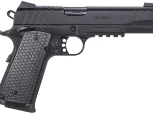 Girsan 391049 MC1911 S Influencer Full Size 38 Super 9+1 5" Blued Steel Barrel, Black Optic Ready/Serrated Steel Slide & Frame w/Picatinny Rail & Beavertail, Black Polymer Grip