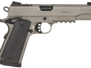 Girsan 391147 MC1911 S Influencer Full Size 45 ACP 8+1 5" Black Steel Barrel, Tungsten Gray Cerakote Optic Ready/Serrated Steel Slide & Frame w/Picatinny Rail & Beavertail, Gray Polymer Grip