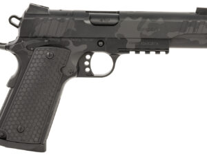 Girsan 391157 MC1911 S Influencer Full Size 45 ACP 8+1 5" Black Steel Barrel, Black Camo Optic Ready/Serrated Steel Slide & Frame w/Picatinny Rail & Beavertail, Black Polymer Grip