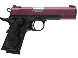 Browning 051994492 1911-380 Black Label Full Size Frame 380 ACP 8+1 4.25" Matte Stainless Steel Barrel, Black Cherry Cerakote Serrated Steel Slide, Matte Black Polymer Frame w/Beavertail