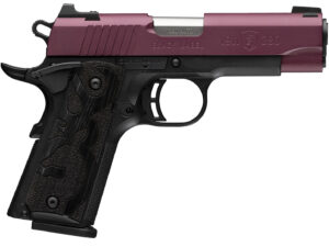 Browning 051995492 1911-380 Black Label Compact Frame 380 ACP 8+1 3.63" Matte Stainless Steel Barrel, Black Cherry Cerakote Serrated Steel Slide, Matte Black Polymer Frame w/Beavertail