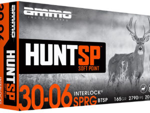 Ammo Inc 3006165SPA20 Hunt  30-06Springfield 165gr Soft Point 20 Per Box/10 Case