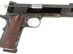 Tyler Gun Works TGWGVCC45 Custom 1911 Government Full Size Frame 45 ACP 7+1 5" Stainless Match Grade Barrel, Blued Serrated Steel Slide, Color Case Steel Frame w/Beavertail, Walnut Grip