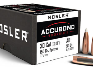 Nosler 56719 AccuBond  30Cal 150gr Spitzer Point Boat Tail 50/Box