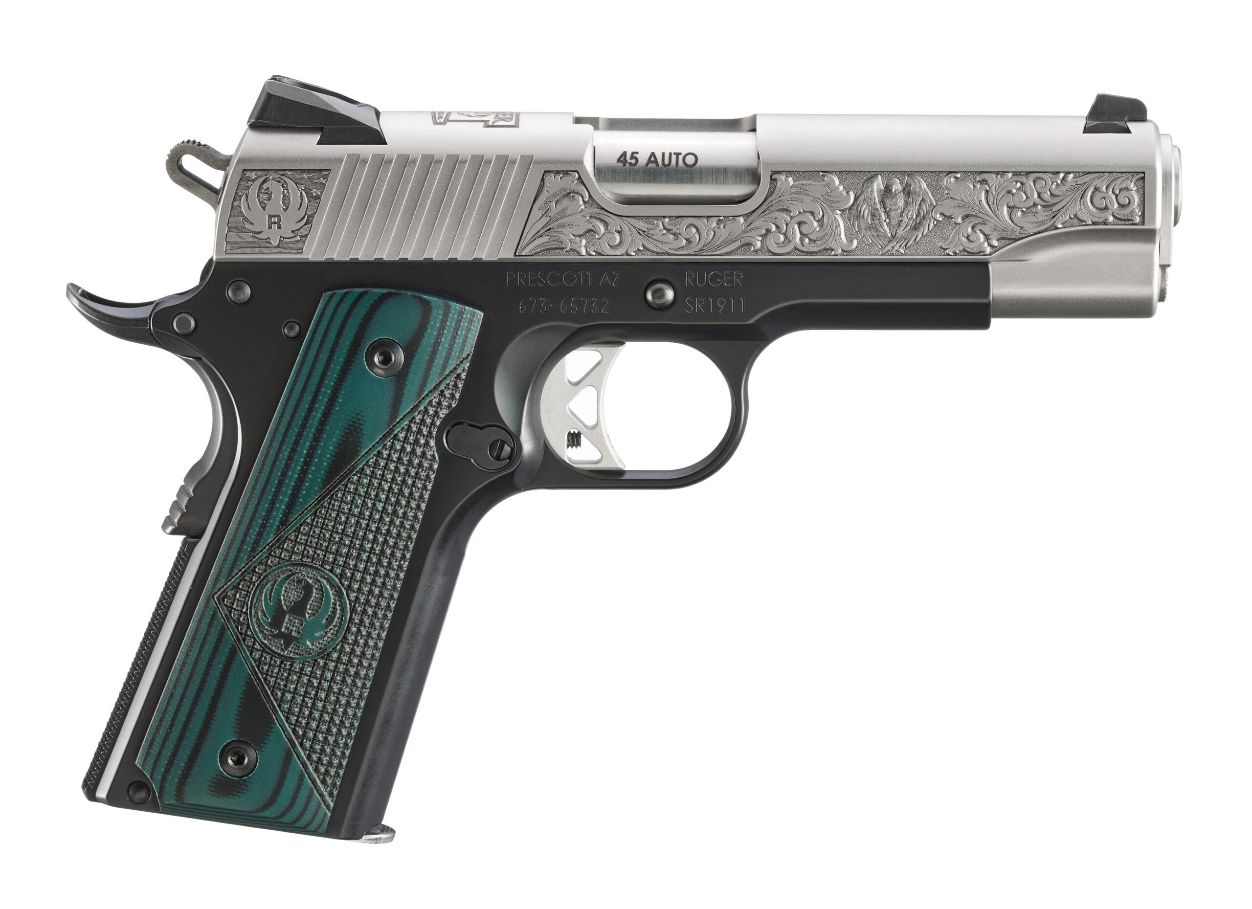 RUGER SR1911 CMDR 45ACP GREEN GRIP