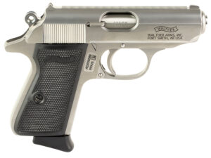 Walther Arms 4796022 PPK/S  32 ACP 7+1 3.30" Stainless Steel Barrel, Matte Stainless Serrated Steel Slide, Stainless Aluminum Frame w/Beavertail, Black Checkered Polymer