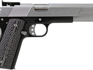 Iver Johnson Arms EAGLEXL45TT Eagle Deluxe 45 ACP 8+1 6" Steel Barrel, Hard Chrome Serrated Steel Slide, Matte Black Steel Frame w/Beavertail, Black/Gray G10 Grip