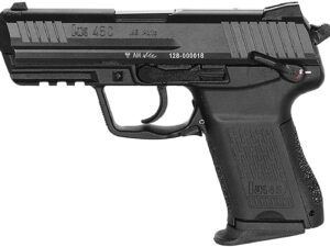 HK 81001111 HK45C V1 Compact Frame 45 ACP 8+1 3.94" Black Polygonal Rifled Barrel, Black Serrated Steel Slide, Black Polymer Frame w/Picatinny Rail, Black Interchangeable Backstrap Grip, Ambidextrous