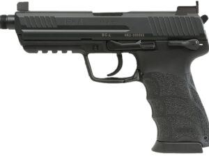 HK 81001117 HK45 V1 .45 ACP 10+1 4.46" Black Threaded Barrel, Black Cerakote Serrated Steel Slide, Black Polymer Frame w/Picatinny Rail, Ambidextrous