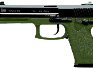 HK 81001074 Mark 23  45 ACP 12+1 5.87" Black Threaded Barrel, Black Cerakote Serrated Steel Slide, OD Green Polymer Frame w/Accessory Rail, Textured Grip