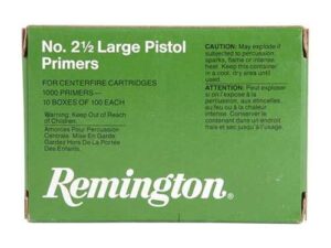 REMINGTON PRIMER 2-1/2 LARGE PISTOL 100 RD/BX 10BX/BRICK 5 BRICKS/CS