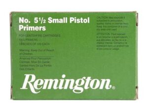 REMINGTON PRIMER 5-1/2 SMALL PISTOL 100 RD/BX 10BX/BRICK 5 BRICK/CS