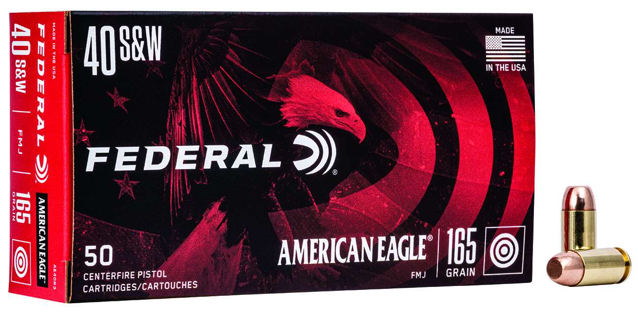 FEDERAL 40 S&W 165GR FMJ BALL 50 RD/BX 20 BX/CS