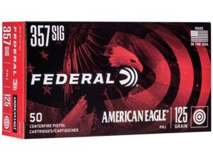 FEDERAL 357 SIG 125GR FMJ 50 RD/BX 20 BX/CS