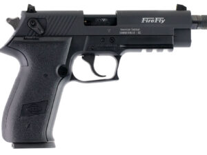 GSG GERG2210TFF FireFly  22 LR 10+1 4.90" Black Steel/Threaded Barrel, Serrated Slide, Zinc Alloy w/Accessory Rail Frame, Black Polymer Grip