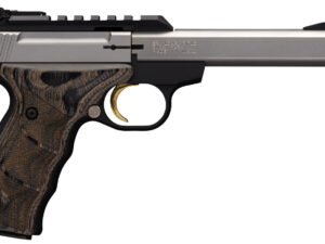 Browning 051531490 Buck Mark Plus 22 LR 10+1 5.50" Slab Side Barrel, Stainless Optic Ready/Serrated Steel Slide, Matte Black Aluminum Frame & Black Laminate UDX Grips