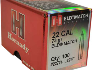 Hornady 22774 ELD Match  22 Cal .224 73 gr Extremely Low Drag Match 100 Per Box/ 25 Case