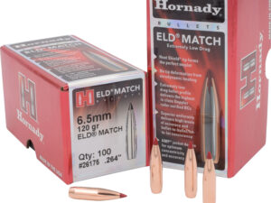 Hornady 26175 ELD Match  6.5mm .264 120 gr Extremely Low Drag Match 100 Per Box/ 25 Case