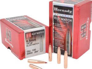 Hornady 26333 ELD Match  6.5mm .264 147 gr Extremely Low Drag Match 100 Per Box/ 15 Case
