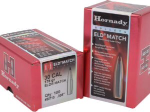 Hornady 30713 ELD Match  30 Cal .308 178 gr Extremely Low Drag Match 100 Per Box/ 15 Case