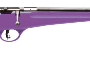 Savage Arms 13783 Rascal  Youth 22 LR 1rd 16.13" Matte Black Sporter Barrel, Matte Black Carbon Steel Receiver, Purple Fixed Synthetic Stock, Right Hand