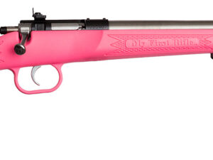 Crickett KSA2221 Youth  22 LR 1rd 16.12" Stainless Single Shot Barrel, Blued Stainless Steel Receiver, Pink Fixed Synthetic Stock, Right Hand