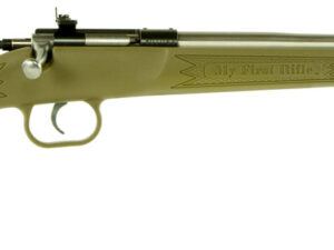 Crickett KSA2243 My First Rifle  Youth 22 LR 1rd 16.13" Stainless Steel Barrel, Blued Drilled & Tapped Receiver, Desert Tan w/Webbing Fixed Synthetic Stock, Right Hand