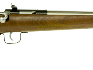 Crickett KSA3238 Youth  22 LR 1rd 16.12" Stainless Steel Barrel, Fixed Front/Adjustable Rear Peep Sights, Walnut Stock w/11.5" LOP, Rebounding Firing Pin Safety