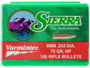 Sierra 1510 Varminter  6mm 75gr Hollow Point 100/Box