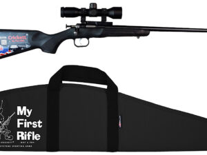 Crickett KSA2240BSC Youth Package 22 LR Caliber with 1rd Capacity, 16.12" Barrel, Blued Metal Finish & Black Synthetic Stock Right Hand (Youth) Includes Scope & Case