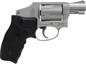 Smith & Wesson 163811 Model 642 Airweight 38 Special + P 5 Shot 1.88" Stainless Steel Barrel/Cylinder, Matte Silver Aluminum Alloy J-Frame, Includes Crimson Trace LG-305 Lasergrip