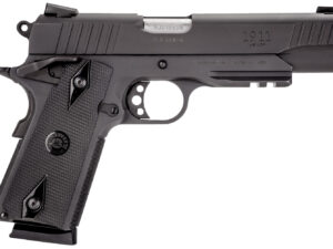 Taurus 1191101B1 1911  Full Size Frame 45 ACP 8+1 5" Matte Stainless Steel Barrel, Matte Black Serrated Steel Slide & Frame w/Beavertail & Picatinny Rail, Black Checkered Polymer Grip, Right Hand