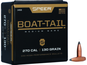 Speer 1458 Boat-Tail  270Cal 130gr Spitzer Boat Tail Soft Point 100 Per Box/5 Case