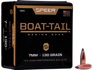 Speer 1624 Boat-Tail  7mm 130gr Jacketed Soft Point Boat Tail 100 Per Box/5 Case