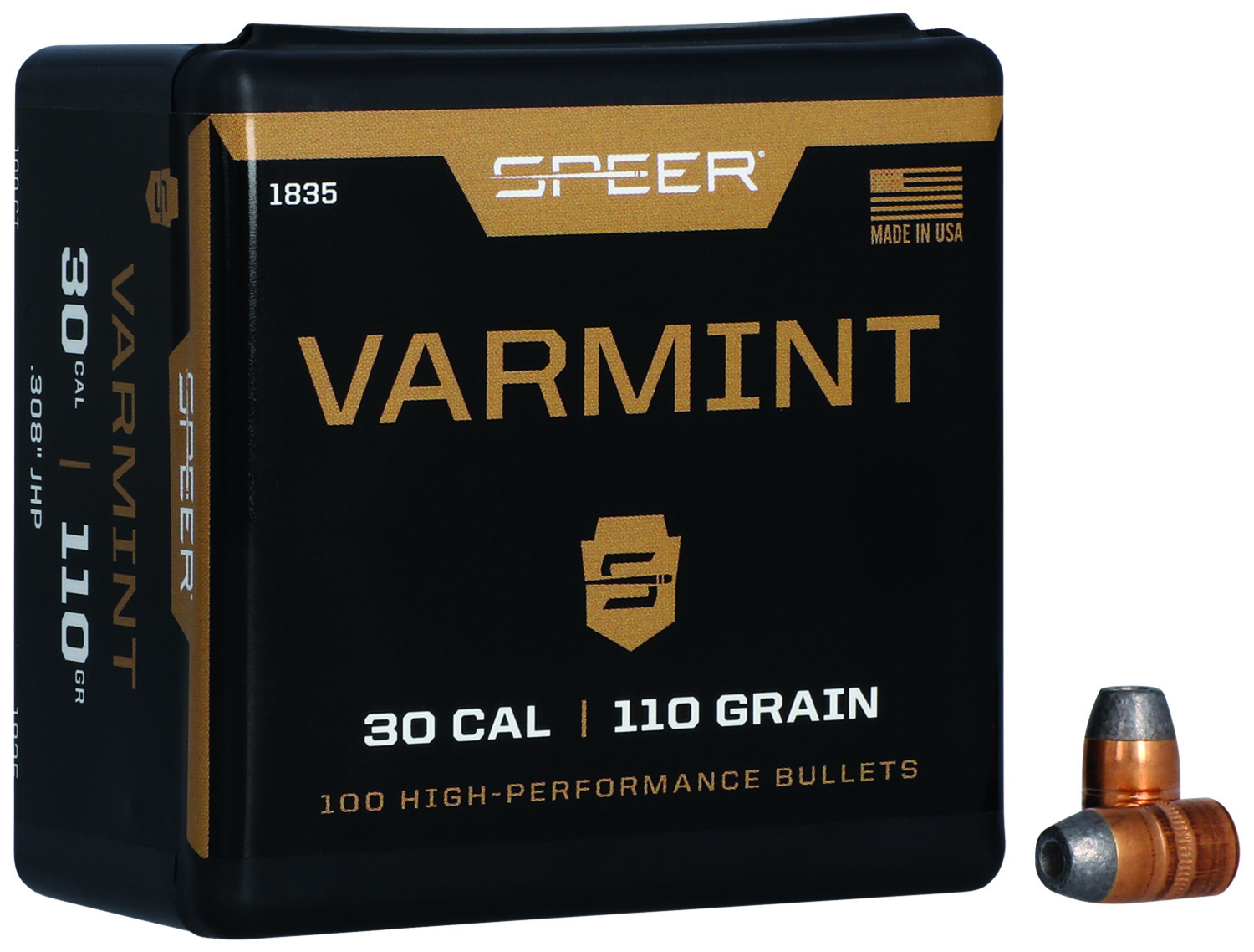 Speer 1835 Varmint 30Cal 110gr Jacketed Hollow Point 100 Per Box/5 Case