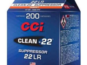 CCI 22 LR SUPPRESSOR CLEAN-22 BLK 45GR LRN 200 RD/BX 10 BX/CS