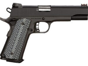 Rock Island 51991 Rock Ultra FS 10mm Auto Caliber with 5" Barrel, 8+1 Capacity, Overall Black Parkerized Finish Steel, Beavertail Frame, Serrated Slide & Black/Gray G10 Grip